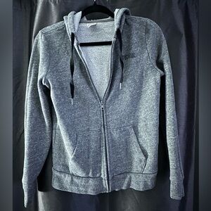 XS PINK Victoria’s Secret Salt and Pepper Grey Zip up sweater with a hood!